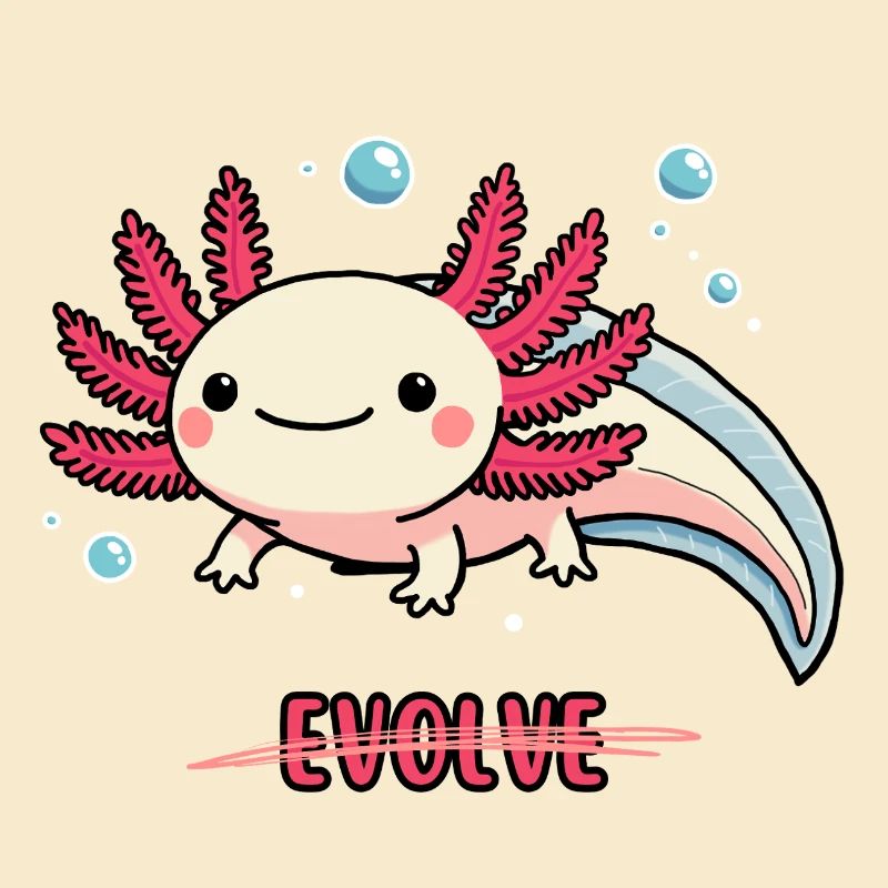 Evolve Axolotl – Motif mignon avec message