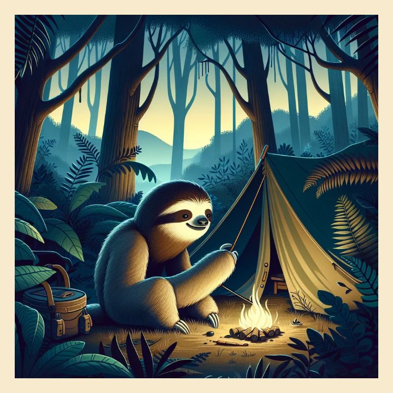 Faultier Wanderer Camping