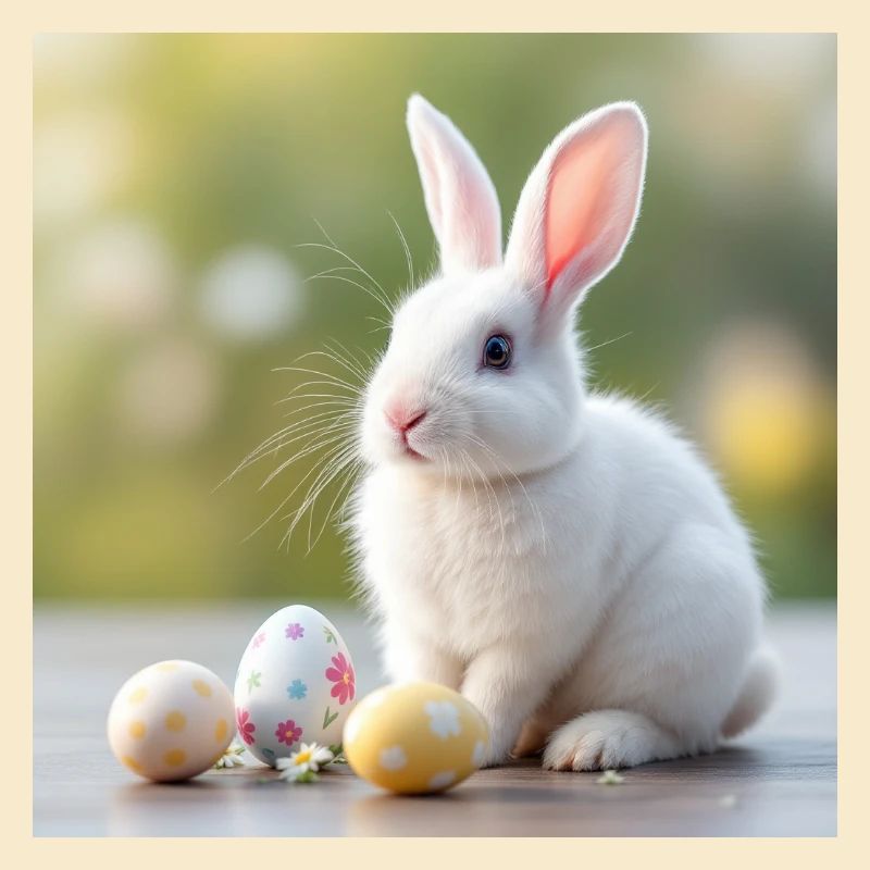 Weißer Hase Ostern