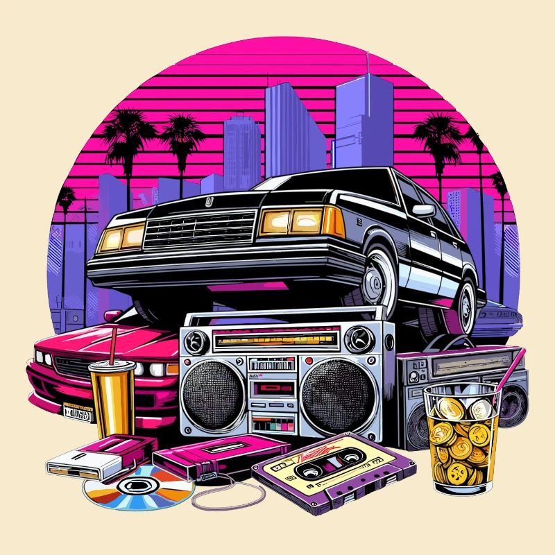 Compact Cassette Ghetto Blaster 90s Retro Gift