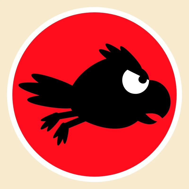 Rabe Vogel fliegt schnel lustig Comic Humor Logo