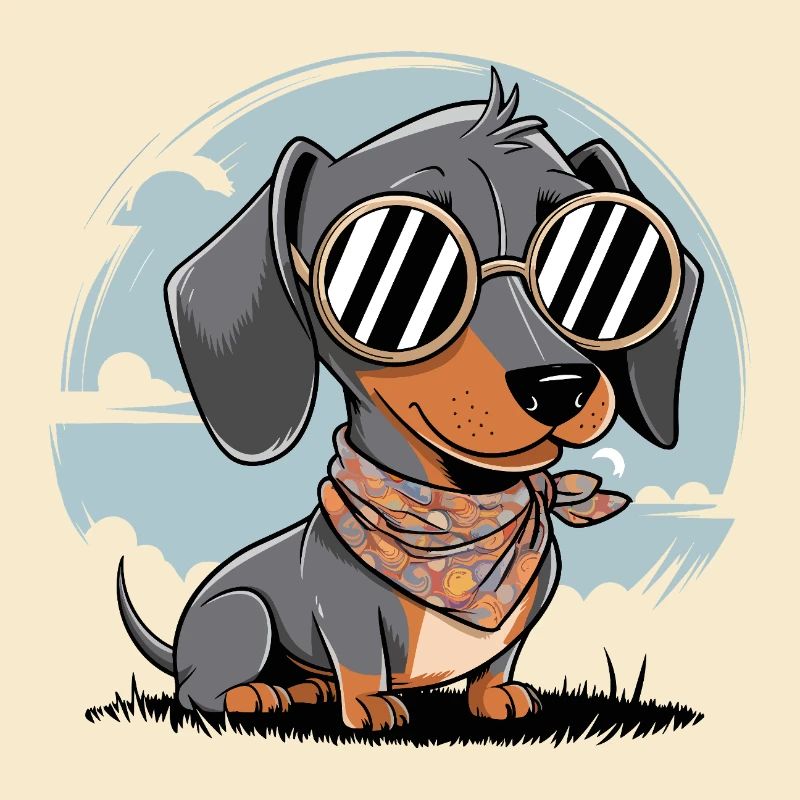 Chien teckel cool