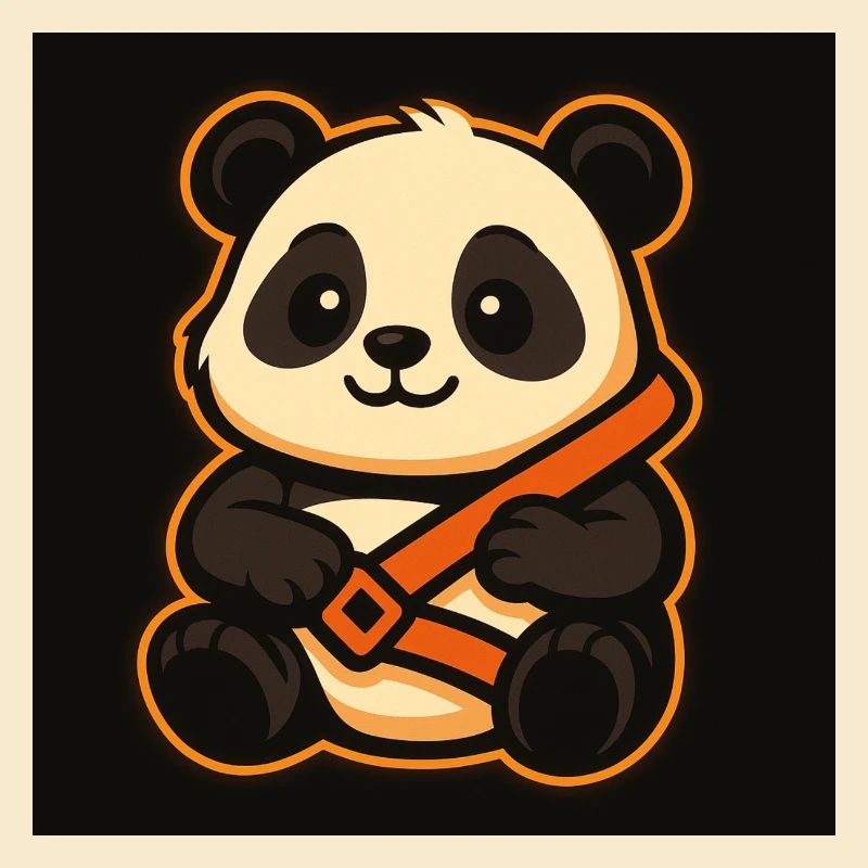 Cooler Panda angeschnallt
