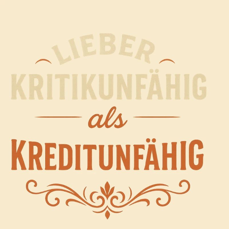 Lieber Kritikunfaehig als Kreditunfaehig