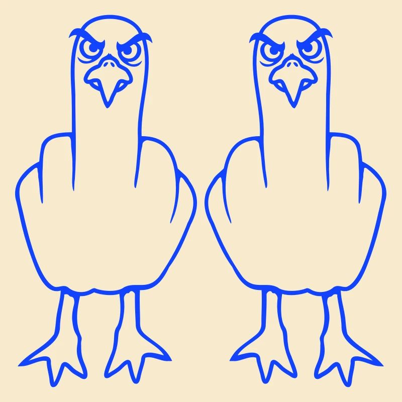 2 Seagulls Middle Finger Insult Stinkfinger Team