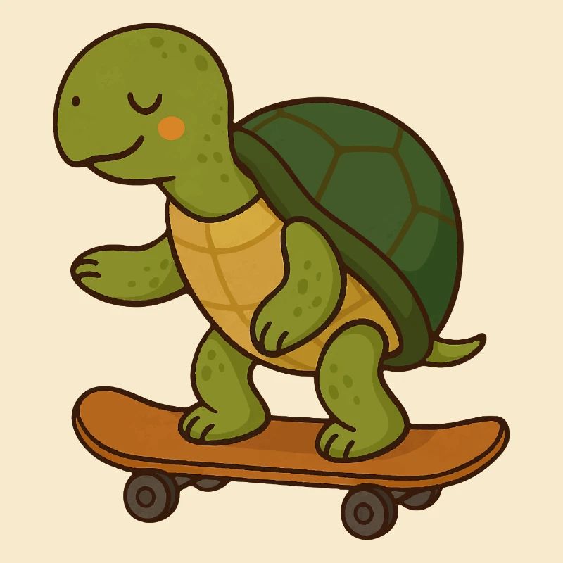 Skater Turtle – Cool Turtle on Skateboard