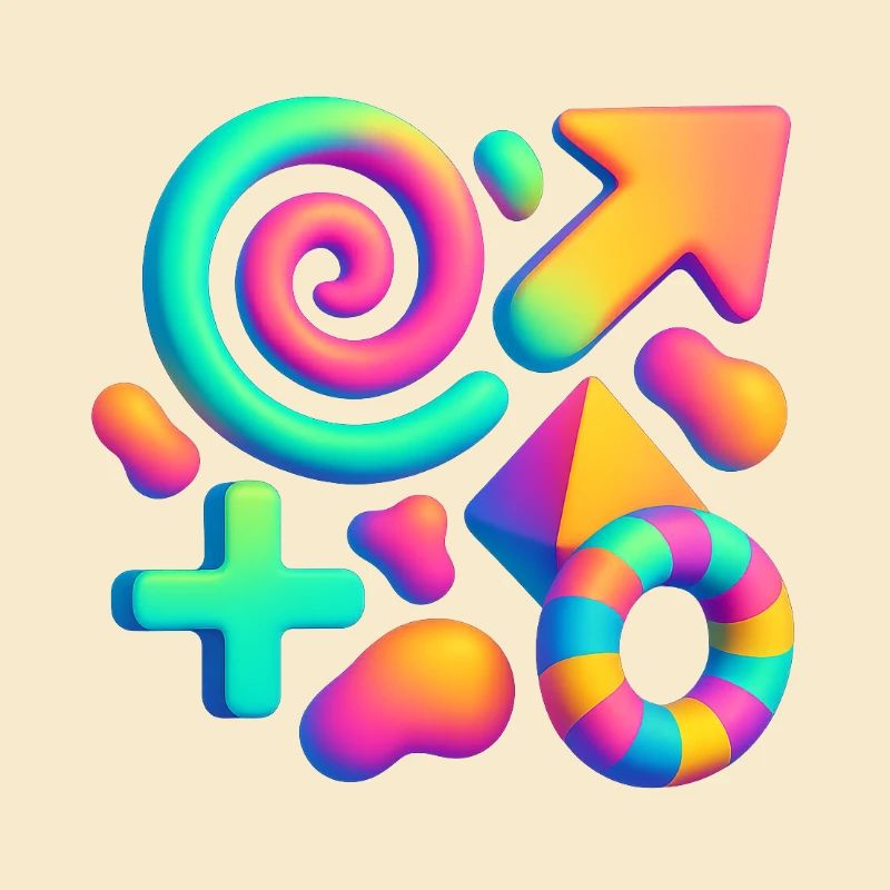 Neon Dreams – 3D Abstrakte Formen Explosion