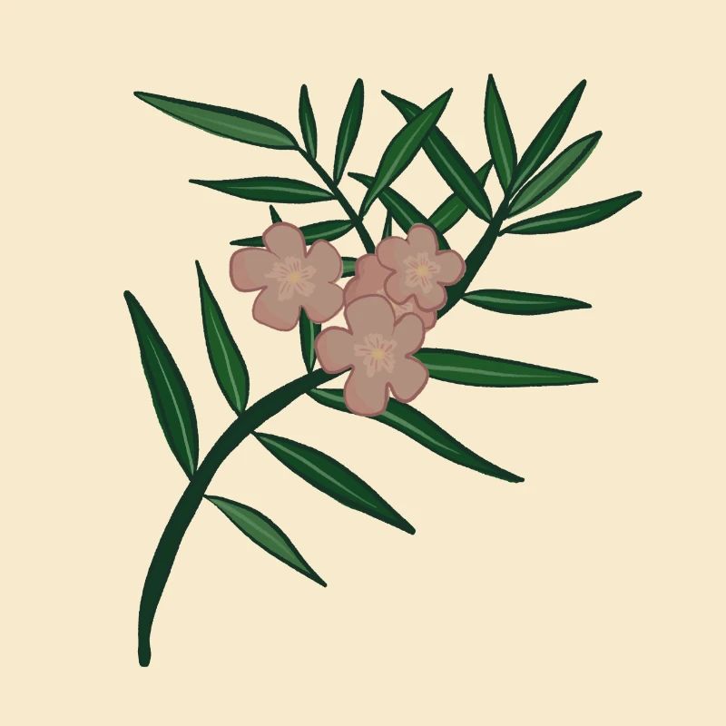Branche de fleur de laurier-rose