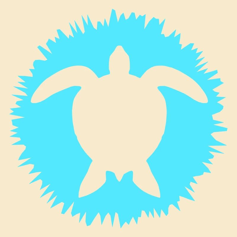 Water turtle flower pretty silhouette pattern