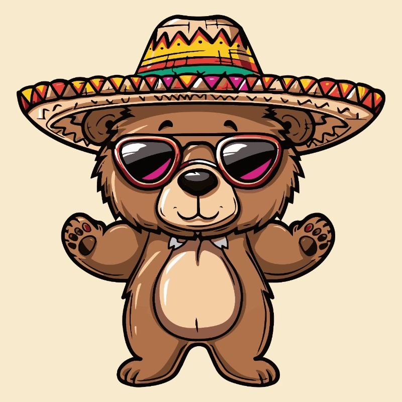 Bär Comic Lustig Sombrero