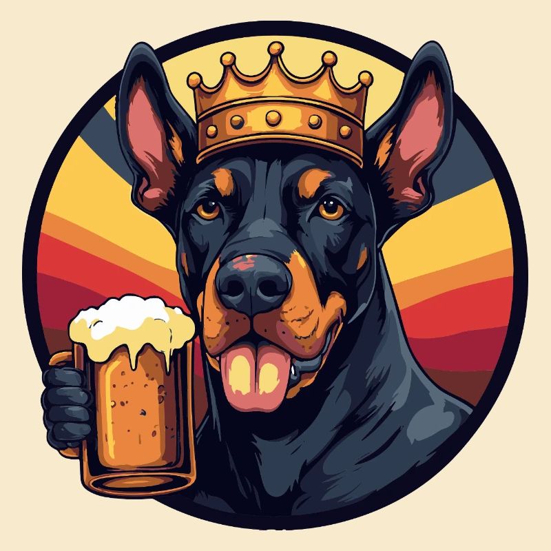 Dobermann Hund Bier