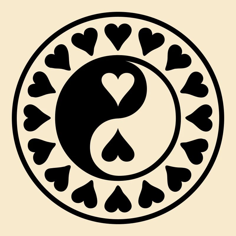 Yin Yang mit Hertzen