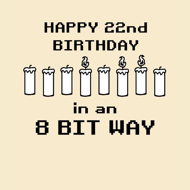 binary happy birthday 8bit 22nd birthday nerd gamer