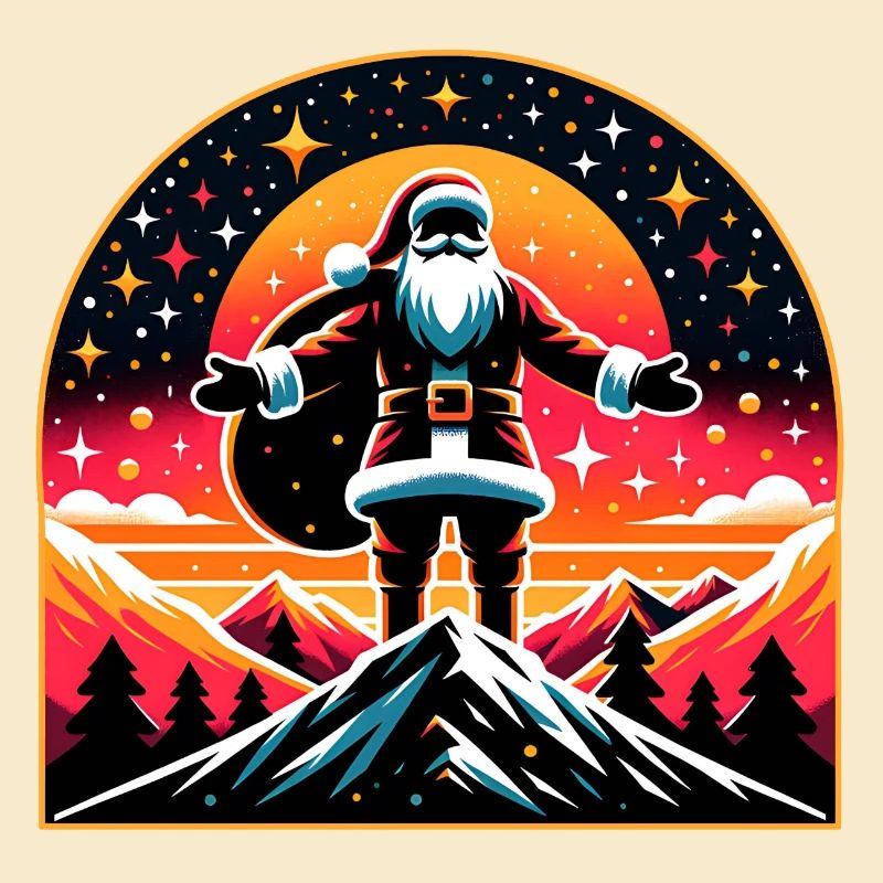 Weihnachtsmann im Gebirge