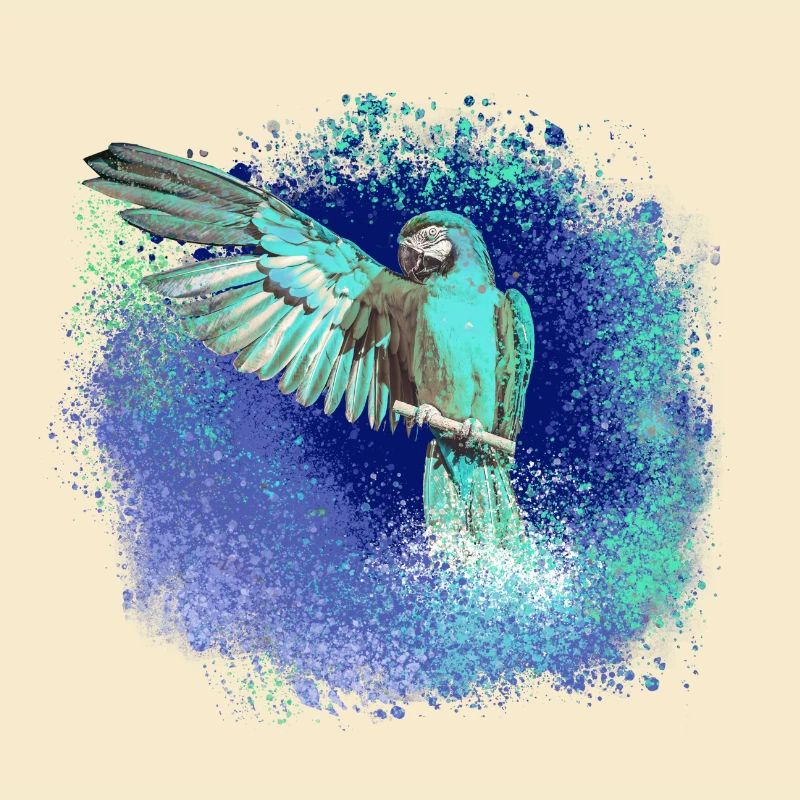 sittich ara,,vogel,graffiti,mint,blau,brush,spray