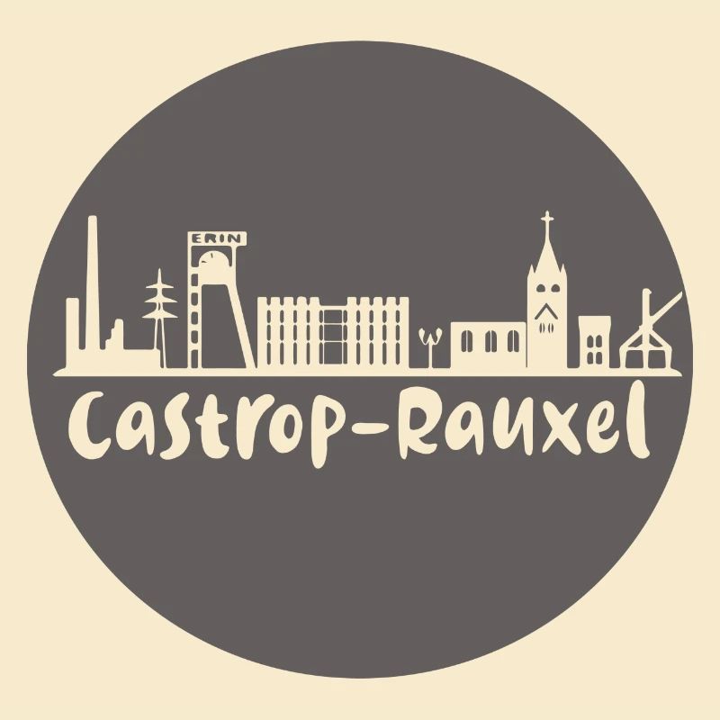 castrop-rauxel, skyline,kreis, scherenschnitt,grau