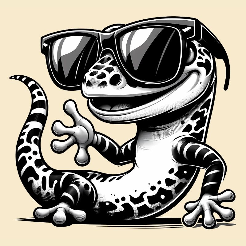 Gecko mit Sonnenbrille