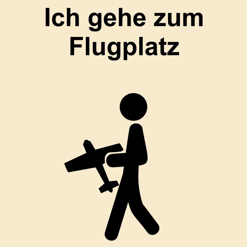 Ich gehe zum Flugplatz