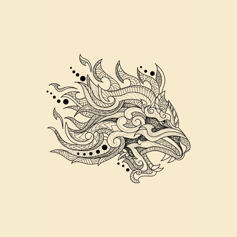 handgezeichnet drache