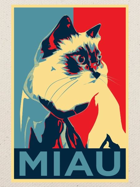 babybell Katze - Miau - Obama-Style
