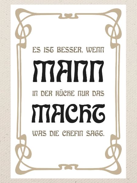Ein Poster für die Küche