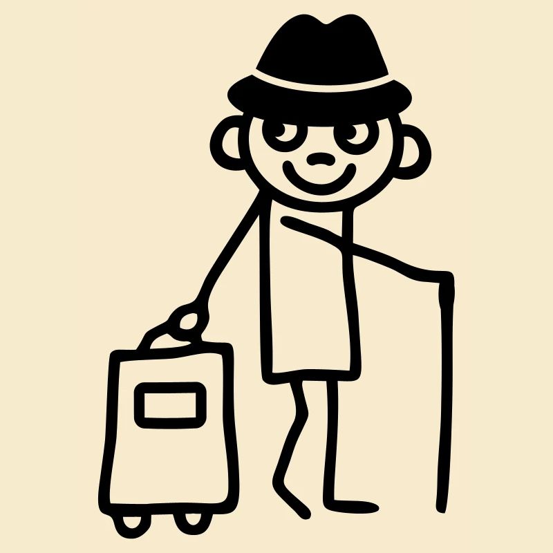 Mann mit Trolley
