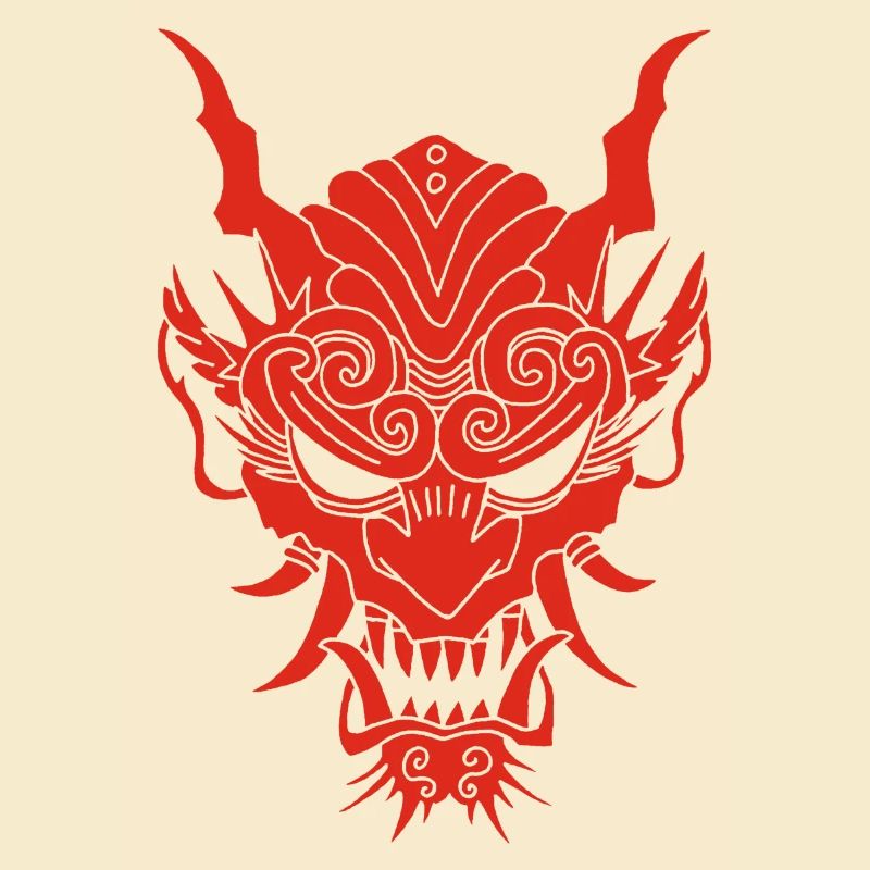 Roter gotischer Dämon