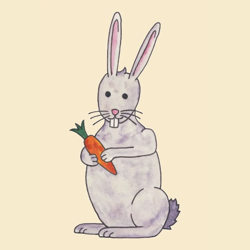 cute rabbit rabbit with carrot