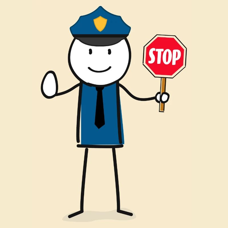 Polizei Stop Strichmännchen