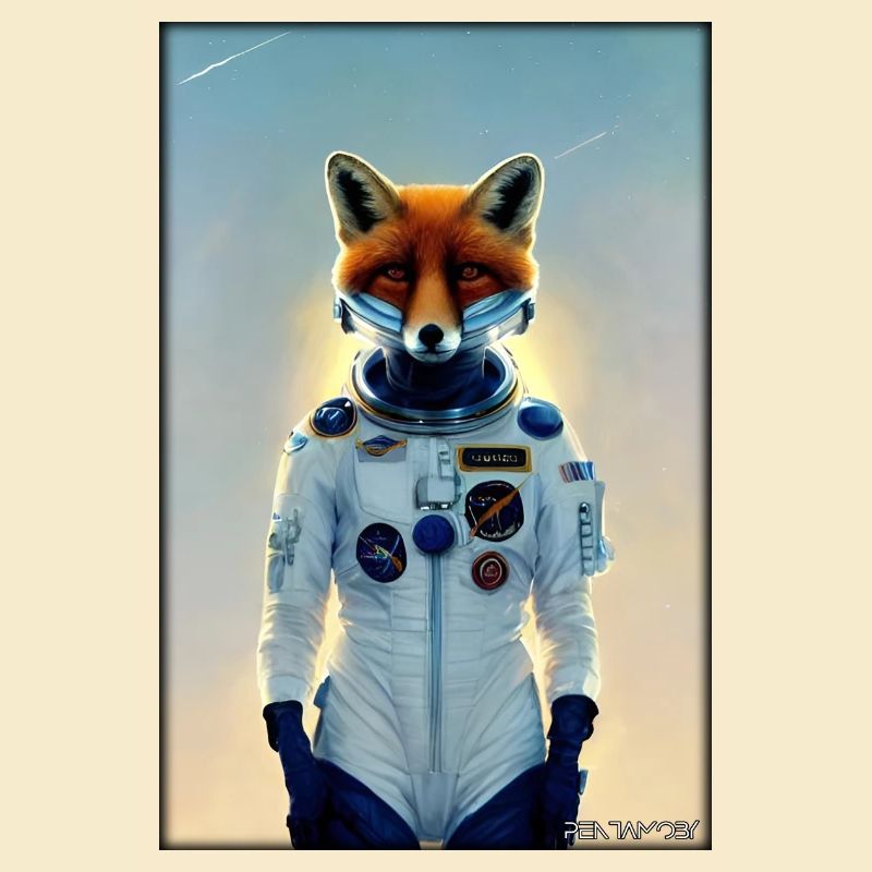Fox Wildlife Astronaut Future Sci-Fi Technology