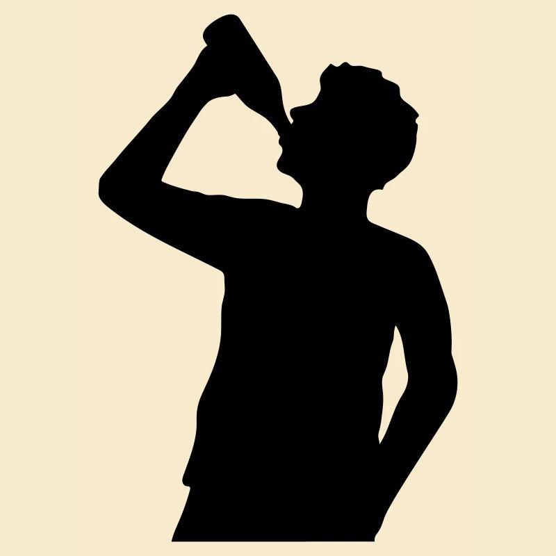 Drinking beer man silhouette