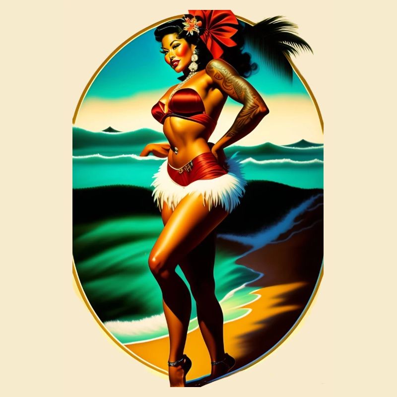 Hula Babe am Strand