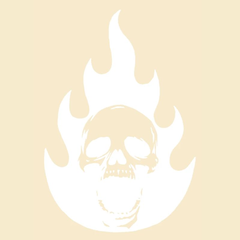 Skull and white flame