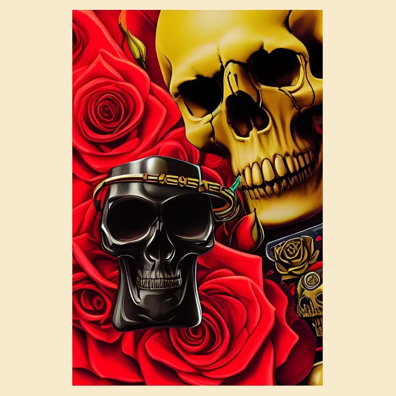 Skulls with roses