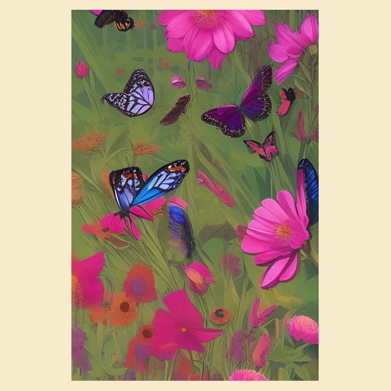 Blumen und Schmetterling