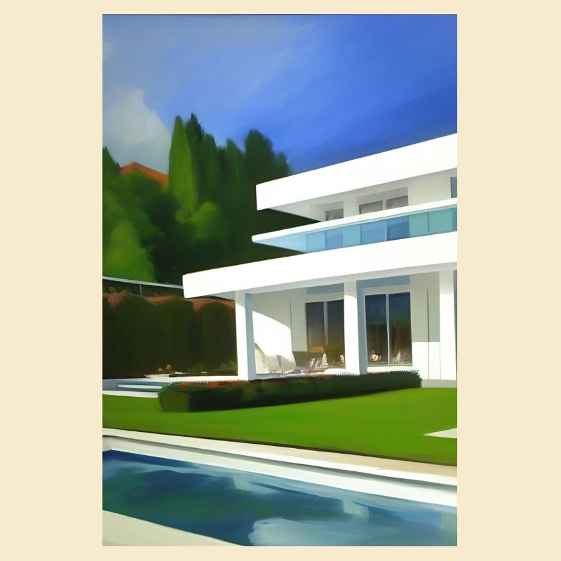 White villa with pool