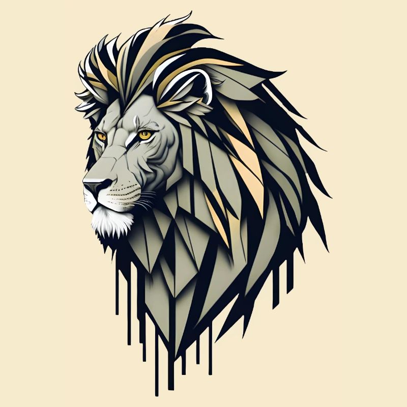 Geometric Lion Head