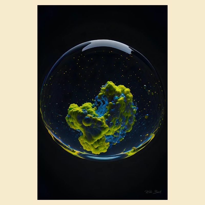 Nuages dans une bulle jaune 2
