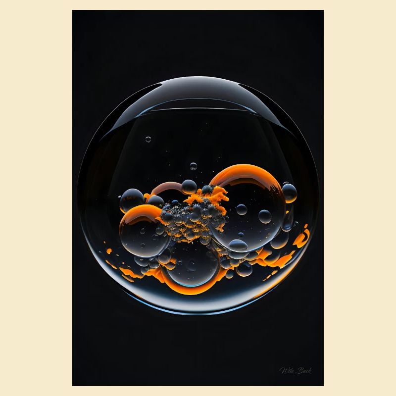 Nuages dans une bulle orange 2