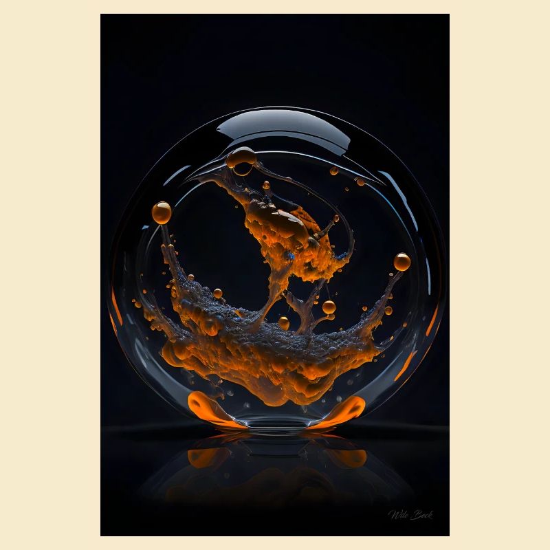 Nuages dans une bulle orange 3