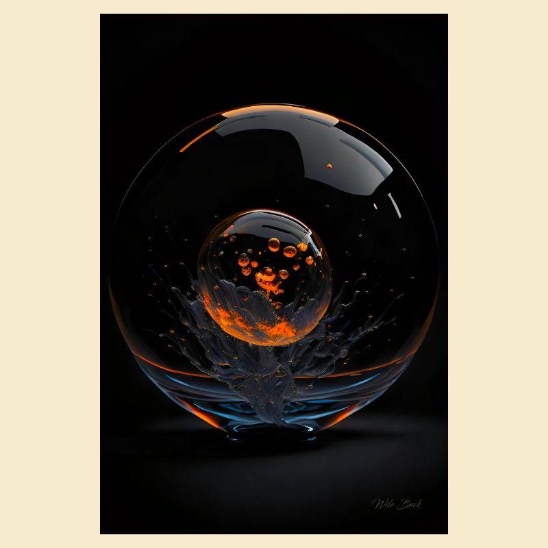 Kaos in einer Blase orange 3