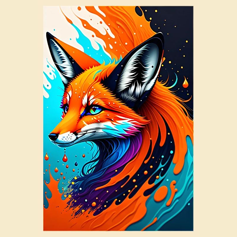 Buntes Kunst Potrait Fuchs 1