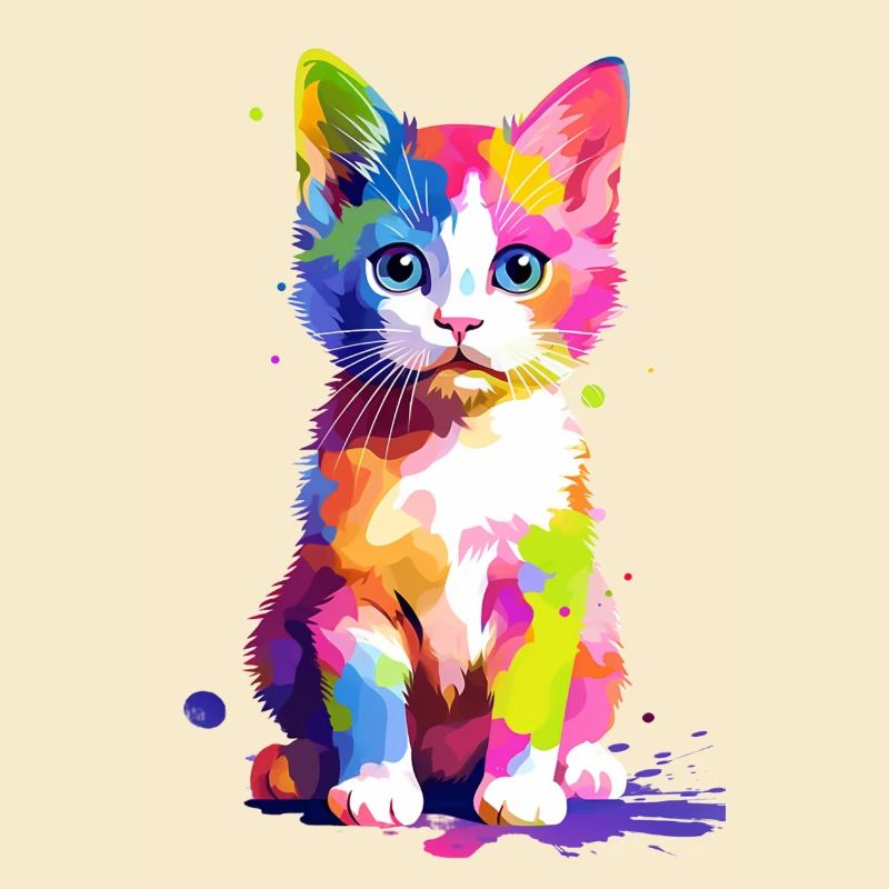 Chat coloré mignon