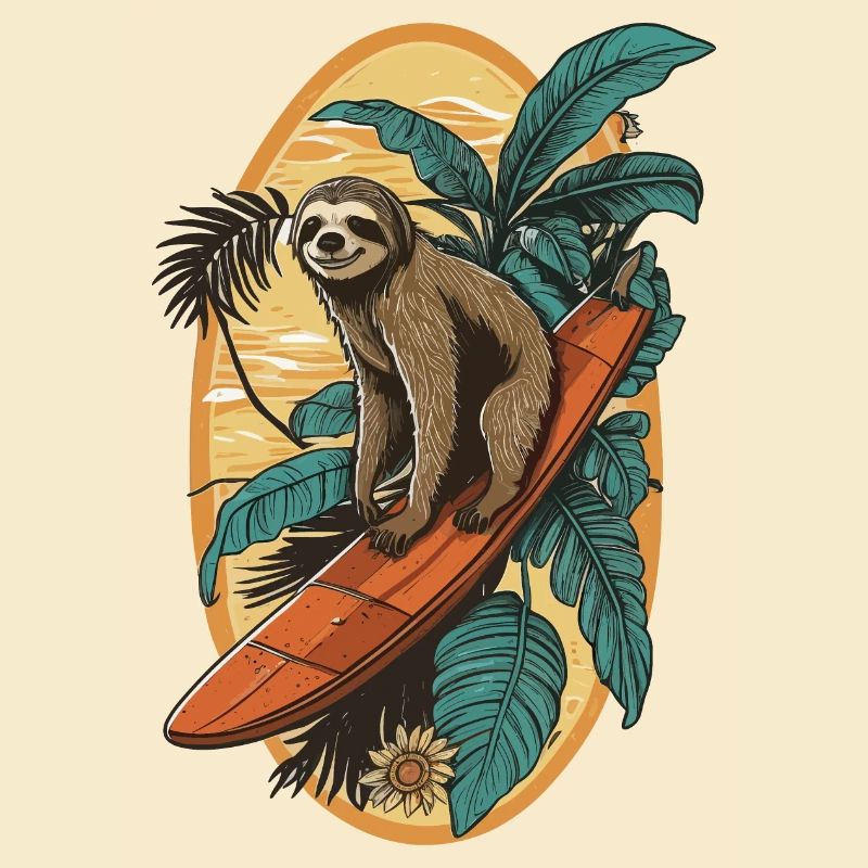 Surfendes Faultier