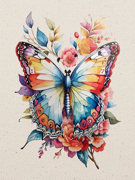 Buntes Schmetterlings-Blumendesign