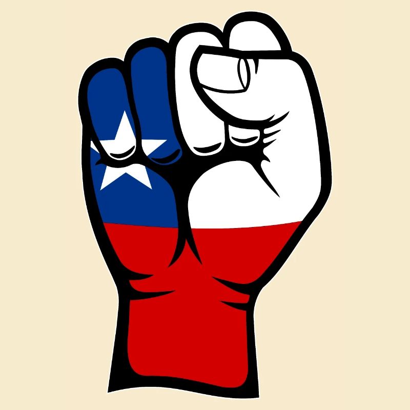 Chile Flagge Faust Hand Symbol