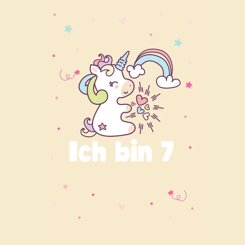 Ich bin 7 Mädchen Einhorn