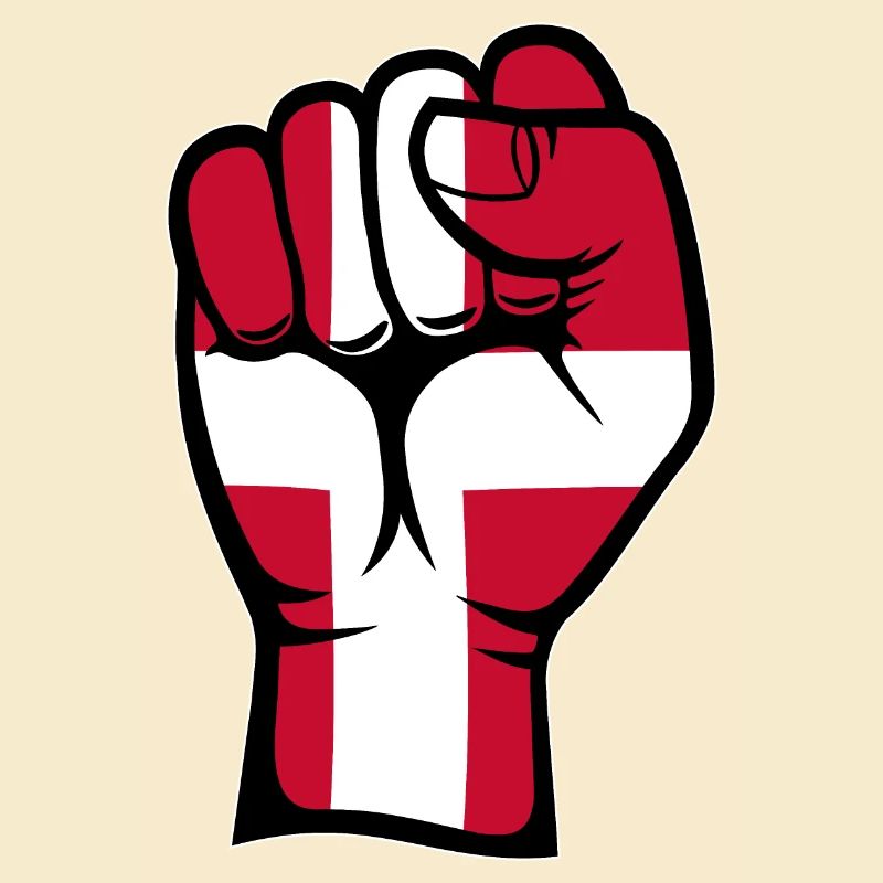 Danemark Drapeau Poing Main Symbole
