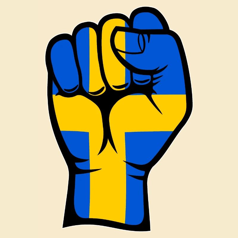 Drapeau de la Suède Symbole de la main du poing