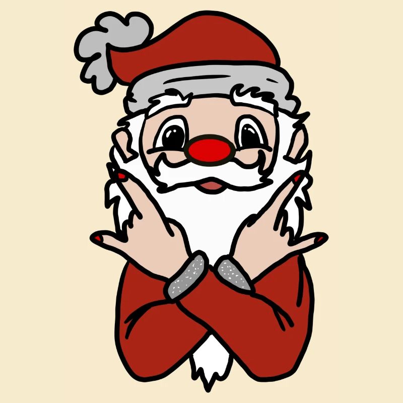 Santa Pose: Fingerzeichen Spaß